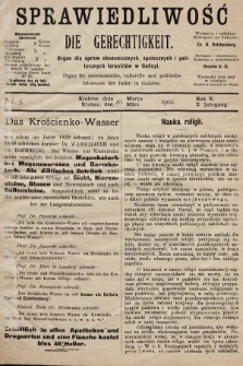 Sprawiedliwość = Die Gerechtigkeit : Organ für oeconomische, culturelle u. politische Interessen der Juden in Galizien. 1902, nr 5