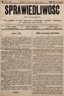 Sprawiedliwość = Die Gerechtigkeit : organ Izraelicki dla spraw ekonomicznych, społecznych i politycznych. 1903, nr 11-12