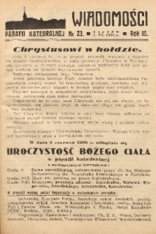 Wiadomości Parafii Katedralnej. 1939, nr 23