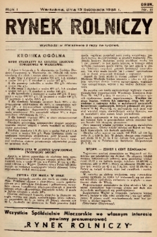 Rynek Rolniczy. 1935, nr 11