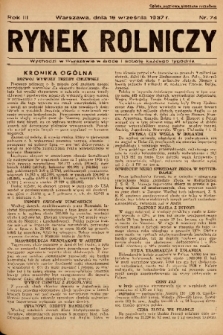 Rynek Rolniczy. 1937, nr 74