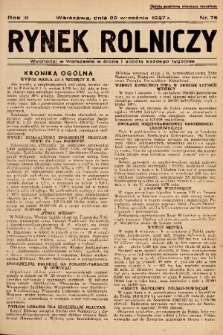 Rynek Rolniczy. 1937, nr 76