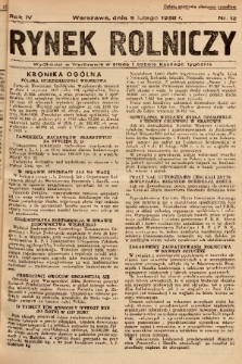 Rynek Rolniczy. 1938, nr 12