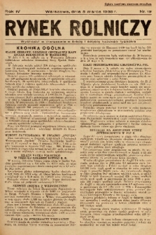 Rynek Rolniczy. 1938, nr 19