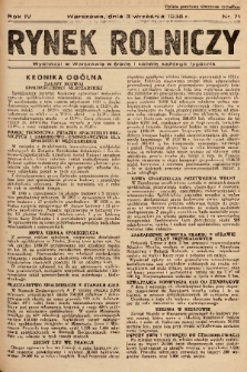 Rynek Rolniczy. 1938, nr 71