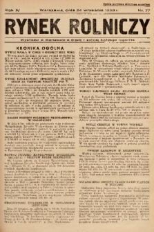 Rynek Rolniczy. 1938, nr 77
