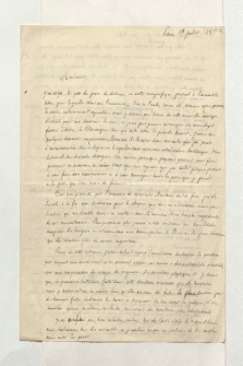 Brief von Francois Desiré Roulin an Alexander von Humboldt