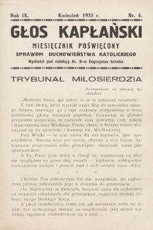 Głos Kapłański : miesięcznik poświęcony sprawom duchowieństwa katolickiego. 1935, nr 4