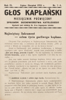 Głos Kapłański : miesięcznik poświęcony sprawom duchowieństwa katolickiego. 1935, nr 7-8