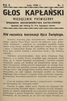 Głos Kapłański : miesięcznik poświęcony sprawom duchowieństwa katolickiego. 1936, nr 2