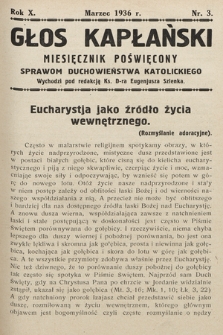 Głos Kapłański : miesięcznik poświęcony sprawom duchowieństwa katolickiego. 1936, nr 3