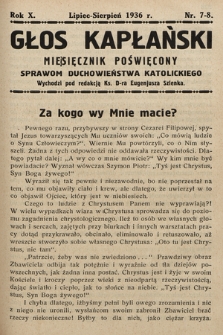 Głos Kapłański : miesięcznik poświęcony sprawom duchowieństwa katolickiego. 1936, nr 7-8