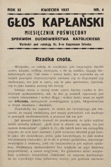 Głos Kapłański : miesięcznik poświęcony sprawom duchowieństwa katolickiego. 1937, nr 4