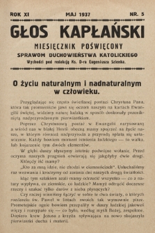 Głos Kapłański : miesięcznik poświęcony sprawom duchowieństwa katolickiego. 1937, nr 5