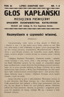 Głos Kapłański : miesięcznik poświęcony sprawom duchowieństwa katolickiego. 1937, nr 7-8