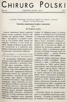 Chirurg Polski : czasopismo poświęcone chirurgji klinicznej i technice operacyjnej. 1938, nr 3