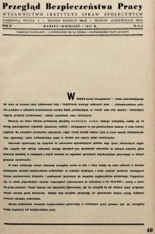 Przegląd Bezpieczeństwa Pracy : wydawnictwo Instytutu Spraw Społecznych. 1937, nr 3-4
