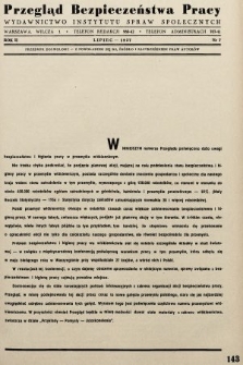 Przegląd Bezpieczeństwa Pracy : wydawnictwo Instytutu Spraw Społecznych. 1937, nr 7