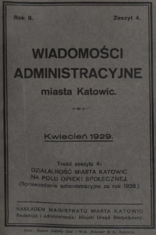 Wiadomości Administracyjne Miasta Katowic. 1929, z. 4