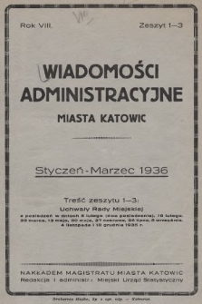 Wiadomości Administracyjne Miasta Katowic. 1936, z. 1-3