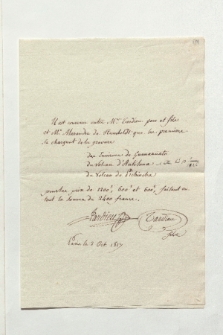 Brief von Ambroise Tardieu und Ambroise Tardieu an Alexander von Humboldt
