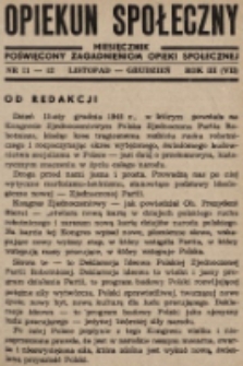 Opiekun Społeczny : miesięcznik poświęcony zagadnieniom opieki społecznej. 1948, nr 11-12