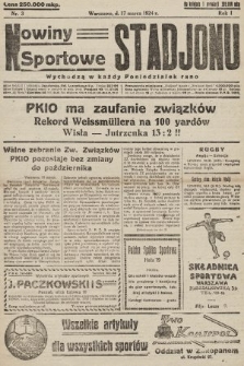 Nowiny Sportowe Stadjonu. 1924, nr 3