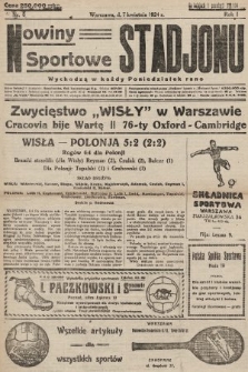 Nowiny Sportowe Stadjonu. 1924, nr 6