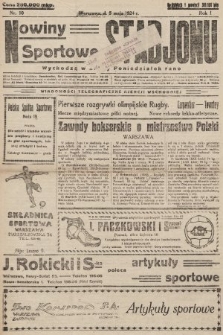 Nowiny Sportowe Stadjonu. 1924, nr 10