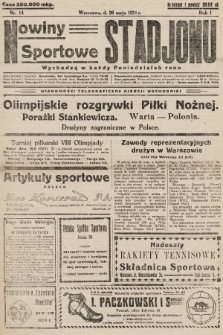 Nowiny Sportowe Stadjonu. 1924, nr 14