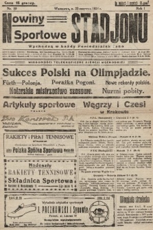 Nowiny Sportowe Stadjonu. 1924, nr 19