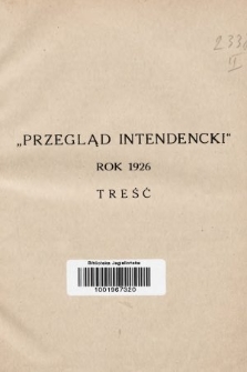Przegląd Intendencki. 1926, indeks