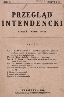 Przegląd Intendencki : kwartalnik wydawany staraniem Koła Oficerów Intendentów. 1927, nr 1