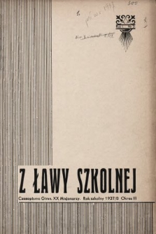 Z Ławy Szkolnej : czasopismo Gimnazjum Księży Misjonarzy. 1937/1938, nr 2