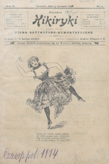 Polskie Kikiryki : pismo satyryczno-humorystyczne. 1897, nr 1