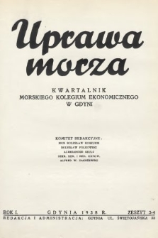 Uprawa Morza : kwartalnik Morskiego Kolegium Ekonomicznego w Gdyni. 1938, nr 3-4