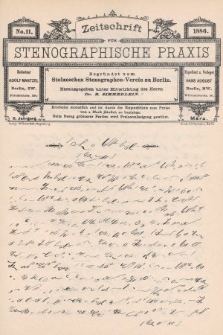 Zeitschrift für Stenographische Praxis. Jg 2, 1886, no. 11