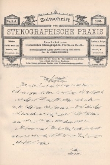 Zeitschrift für Stenographische Praxis. Jg 3, 1886, no. 3 u 4