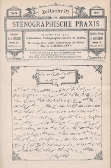 Zeitschrift für Stenographische Praxis. Jg 4, 1887, no. 9