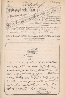 Zeitschrift für Stenographische Praxis. Jg 6, 1889, no. 3