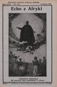 Echo z Afryki : katolickie pismo miesięczne dla poparcia działalności misyjnej w Afryce. 1933, nr 12