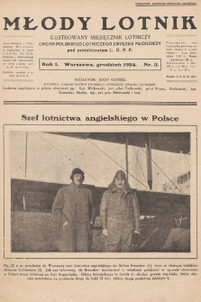 Młody Lotnik : ilustrowany miesięcznik lotniczy : organ Polskiego Lotniczego Związku Młodzieży pod protektoratem L.O.P.P. 1924, nr 3