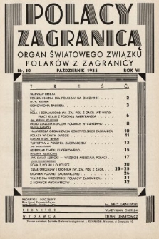 Polacy Zagranicą : organ Światowego Związku Polaków z Zagranicy. 1935, nr 10