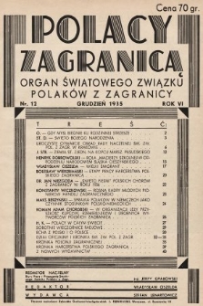 Polacy Zagranicą : organ Światowego Związku Polaków z Zagranicy. 1935, nr 12