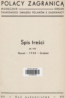 Polacy Zagranicą : organ Światowego Związku Polaków z Zagranicy. 1936, indeks