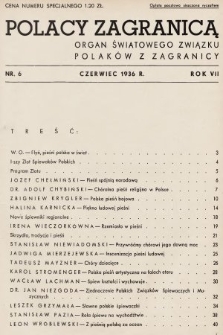 Polacy Zagranicą : organ Światowego Związku Polaków z Zagranicy. 1936, nr 6