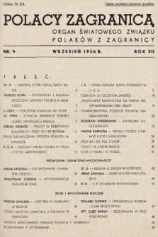 Polacy Zagranicą : organ Światowego Związku Polaków z Zagranicy. 1936, nr 9