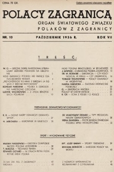 Polacy Zagranicą : organ Światowego Związku Polaków z Zagranicy. 1936, nr 10