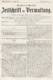 Oesterreichische Zeitschrift für Verwaltung. Jg. 7, 1874, nr 32