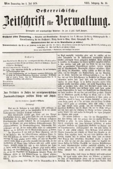 Oesterreichische Zeitschrift für Verwaltung. Jg. 8, 1875, nr 26